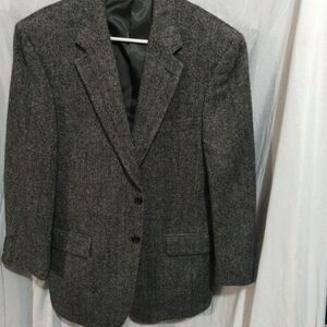 bernhard altmann Lamb wool 42r Suit Coat Blazer greys 2 Button Front
